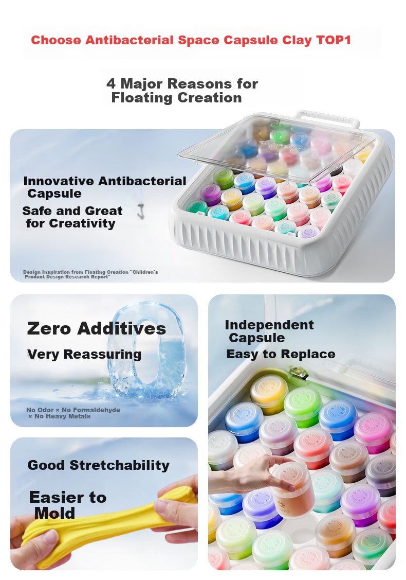 Floating Large Flat Ultra-Light Clay 36 Colors Non-Toxic Odorless Clay Educational Handmade Toy Children's Day Gift 5