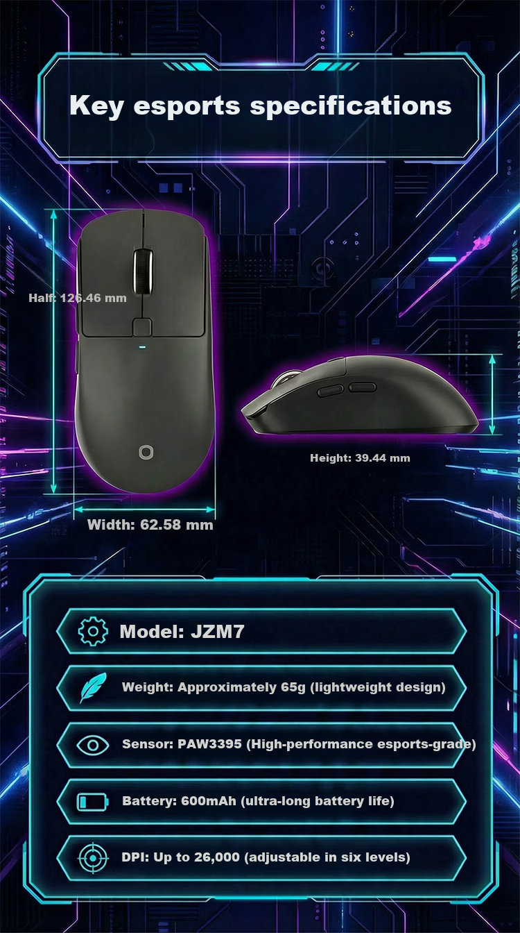 JD Jingzao M7 Gaming Edition 8000Hz Wireless 8K Gaming Office Tri-mode Ergonomic Laptop Mouse 3395 Sensor Yellow 2
