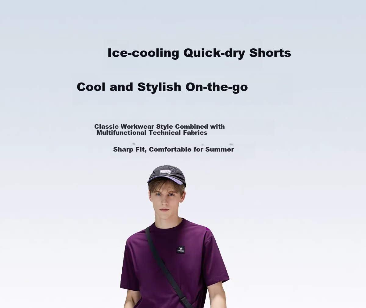 CAMEL Men's Outdoor Quick-Dry Shorts 26 Summer Breathable Sweat-Absorbing Cooling Sun-Protective Cargo Hiking Sports Shorts 3030 1