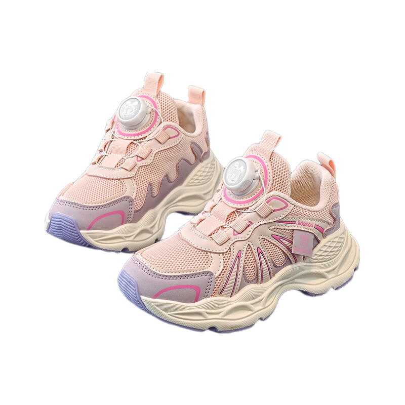 BOBDOG Kids Spring Breathable Mesh Shoes Girls Versatile Running Sports Shoes 102561040 Pink/Purple Size 36