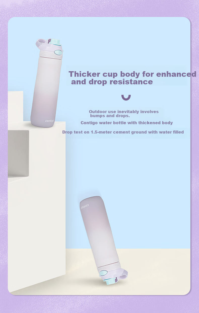 Contigo Kangdike Plastic Cup for Men And Women Students, Sports Water Bottle with Lock, 600ml Starry Journey HBC-DEM108 8