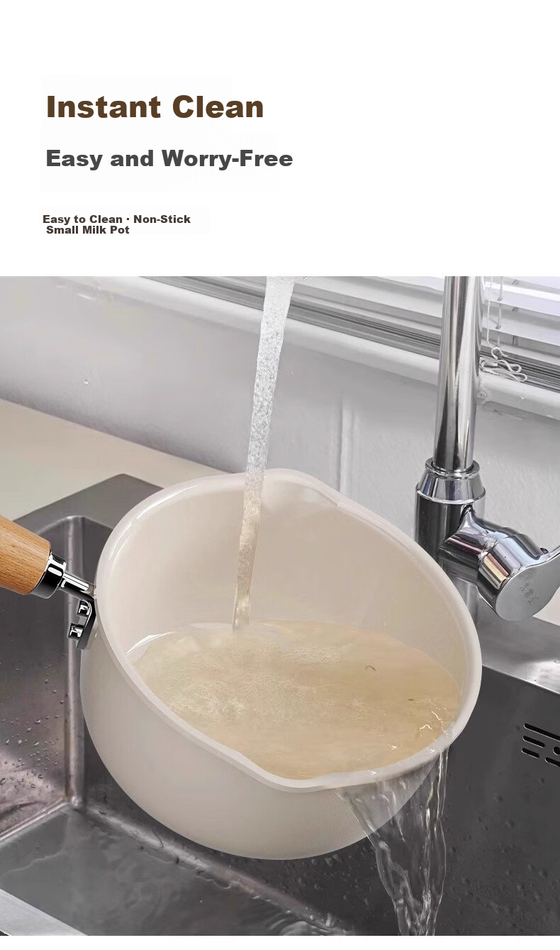 Jingyan Ceramic Small Milk Pot Baby Food Supplement Small Soup Pot Non-Stick Gas Stove Induction Cooker Thickened with Lid 6