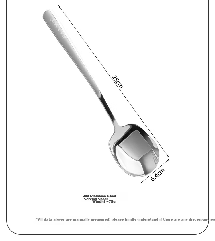 Banwu Life 304 Stainless Steel Serving Spoon Large Spoon Household Public Spoon Dish Spoon Soup Spoon Rice Spoon Watermelon Spoon Soup Spoon Ladle 3