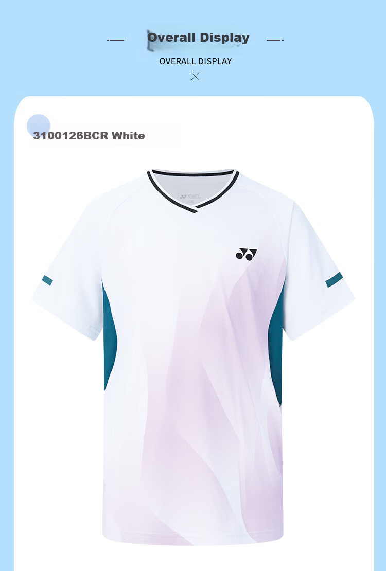 YONEX Badminton Shirt Youth Kids Competition Training Sweat-Absorbing Sports Short Sleeve T-Shirt 3100126BCR Blue Green J160 4
