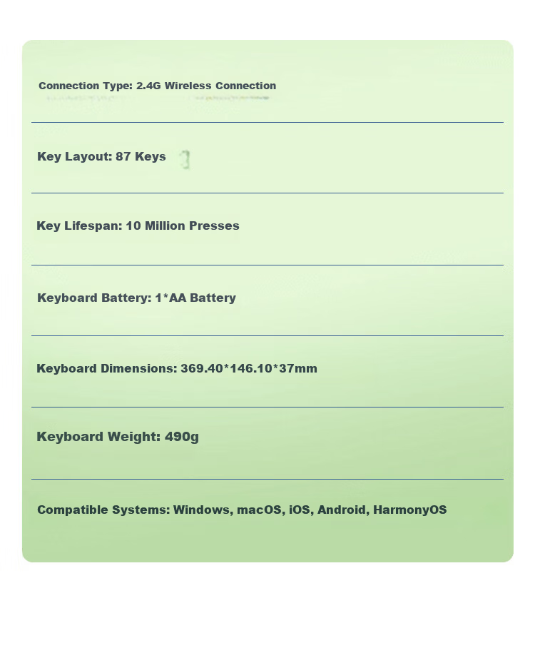 Lenovo Zhaoyang Yue 2.4G Wireless Keyboard 87-Key Compact Layout Mechanical Feel Business Office Portable Desktop Laptop Silent Keyboard Pink 10