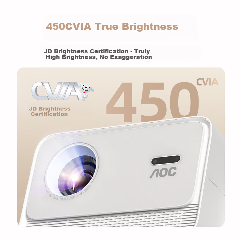 AOC D1 Pro Home Projector True 1080P HD High Brightness Smart 360° Pan-Tilt Portable Projector for Home Theater Bedroom Gaming Conference Office
