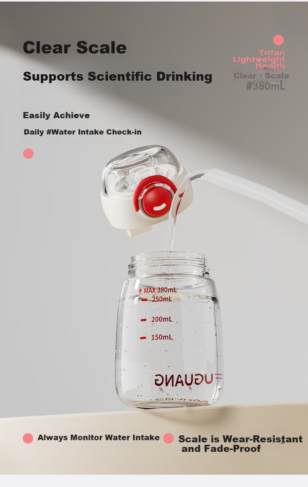 Fuguang Straw Cup 2026 New Summer High-Temperature Resistant Compact Portable Tritan Plastic Water Bottle for Women Men Students Children 7