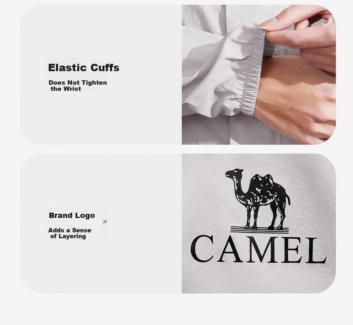 CAMEL Women's Lightweight Original Yarn Sun Protection Jacket Water-Repellent Breathable UV Protection Coat Men's 3093 2XL 27