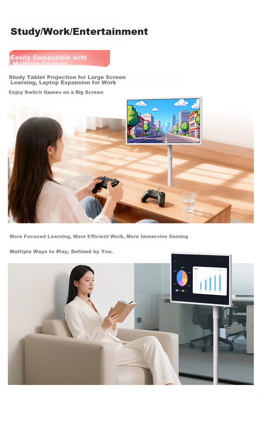 KTC 32-inch 4K 8GB+128GB Bestie Machine Flexible Screen Rhein Eye Protection Certified AI Voice Wireless Casting Remote Control Lift Rotating Mobile Screen A32Q7s 15