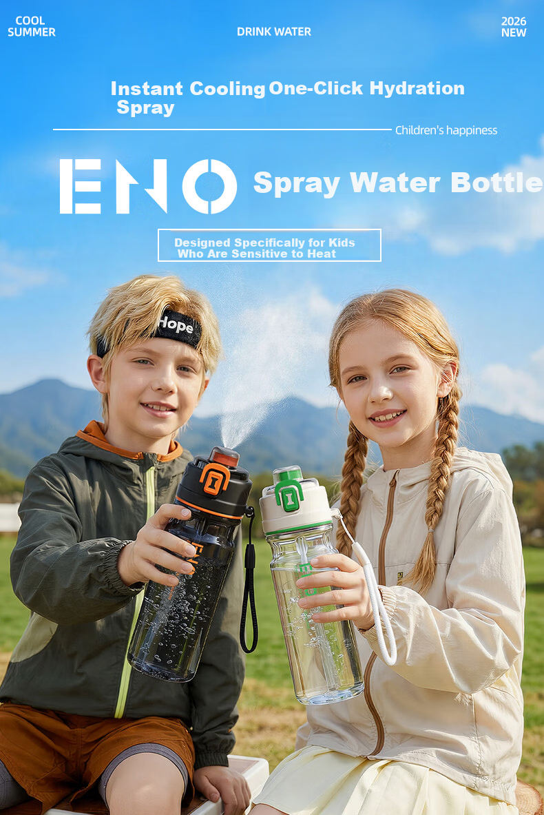 Eno Spray Water Bottle Men's Sports Spray Cup Summer Children's School Special Tritan Cup 2026 New Model 1