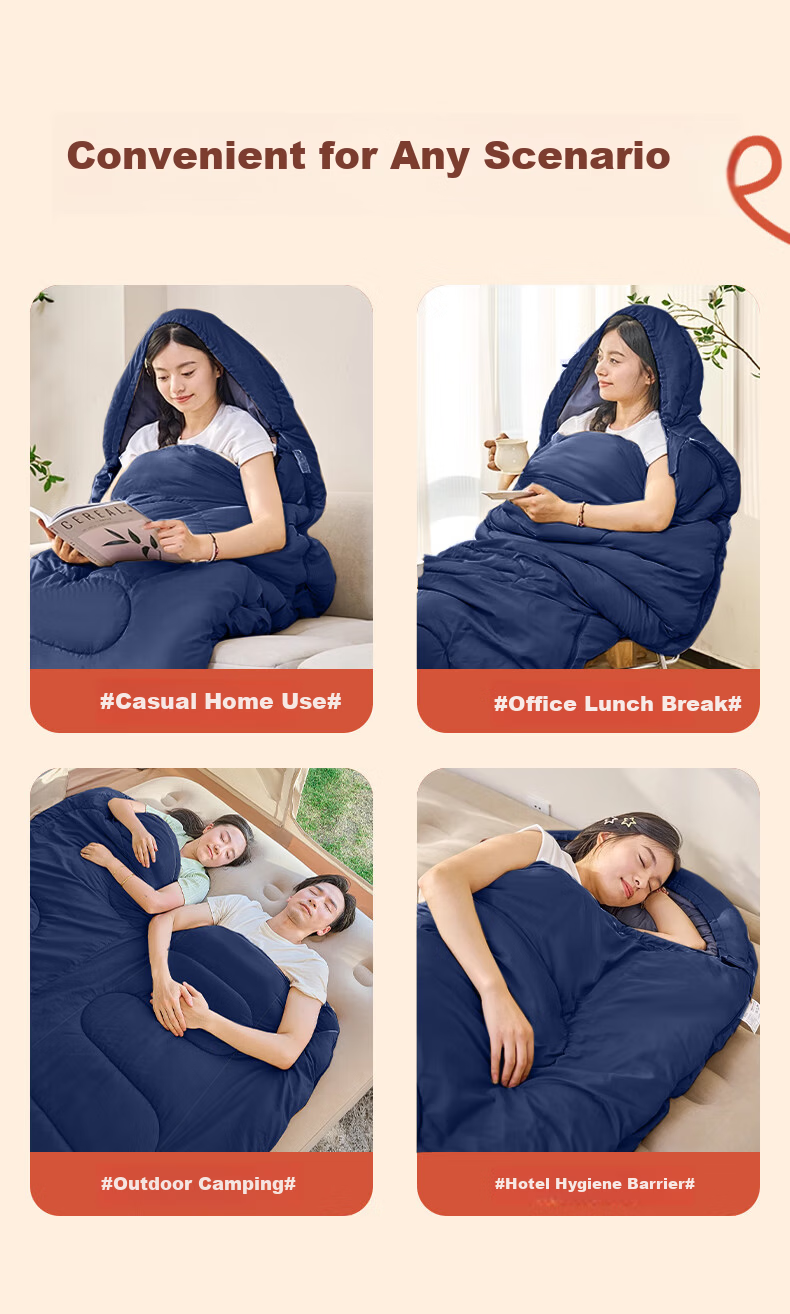 Arctic Wolf Outdoor Adult Thickened Warm Cotton Sleeping Bag Travel Camping Indoor Office Nap Four-Season Anti-Dirt Sleeping Bag 8