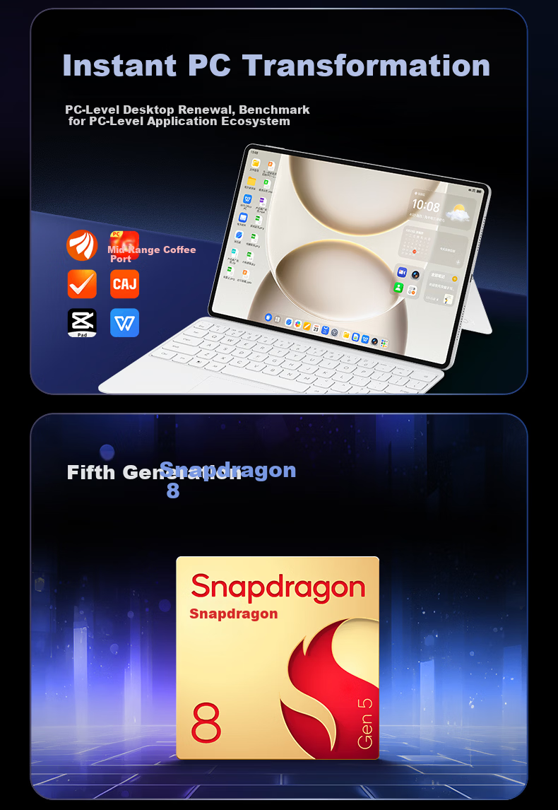 HONOR [Li Yunrui's Same Model Tablet] MagicPad3 Pro 12.3, Subsidized, 4.8mm Ultra-Thin OLED Tablet, 12GB+256GB, Moonlight White 2