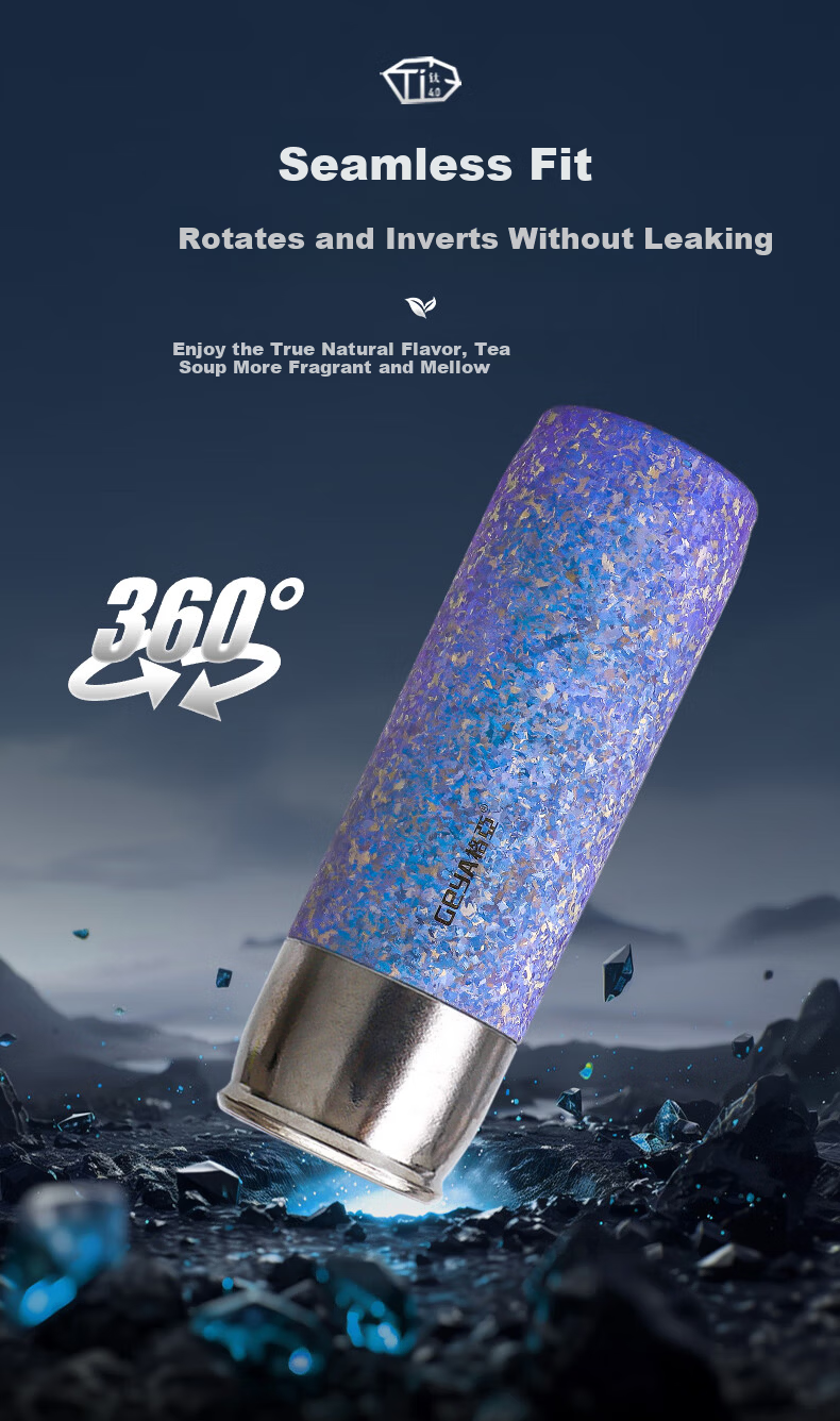 GEYA Antibacterial Pure Titanium Insulated Magnetic Tea Steeping Cup Customizable Thermal Water Bottle 15