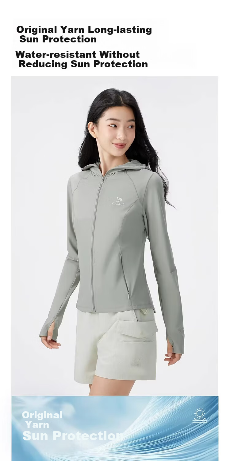 CAMEL Outdoor Original Yarn Sun Protection Jacket 2026 Spring Summer New Women's Ice Cool Breathable Silver Coated Brim Sun Protection Coat 1004 4