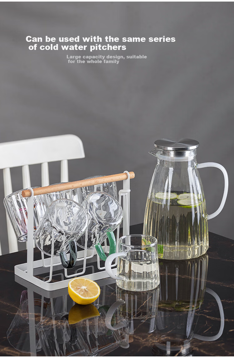 Banwu Life High Temperature Resistant Borosilicate Glass Cup Household Heat-Resistant Thickened Tea Drinking Glass Set of 6 Colors 5