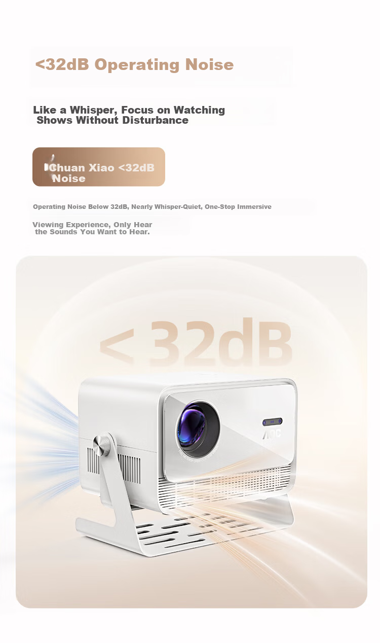 AOC D1 Pro Home Projector True 1080P HD High Brightness Smart 360° Pan-Tilt Portable Projector for Home Theater Bedroom Gaming Conference Office 12