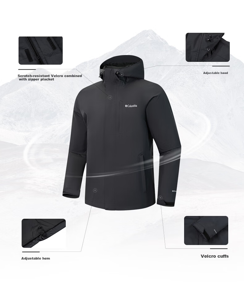 Columbia Outdoor Waterproof Couple's All-Weather Hiking Hooded Jacket XE5743 010 L 5