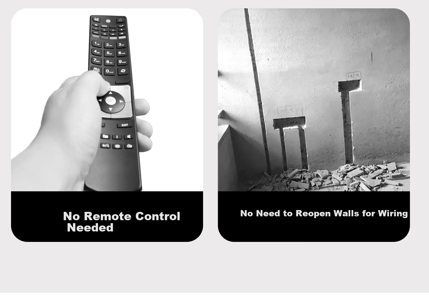 AUX Wireless Switch Wireless Dual Control Smart Remote Control Adhesive Home Mother-Child Panel Light Controller White Single-Gang + Adhesive Sticker 4