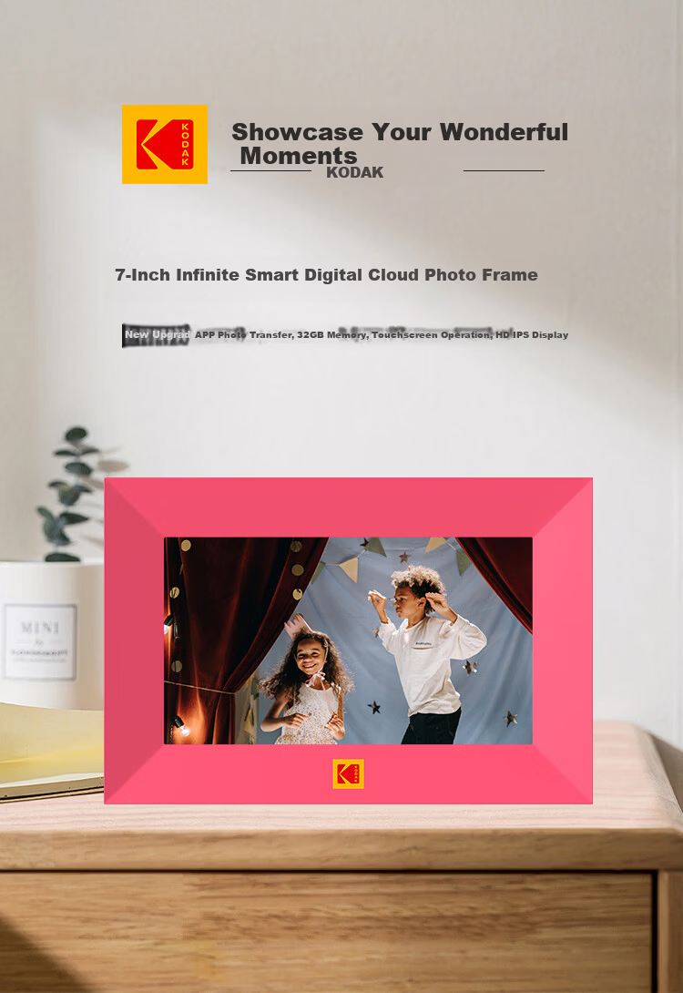 KODAK 1020V Digital Photo Frame 10.1-inch HD Electronic Album Remote Control Video Photo Music Player Noble Black 1