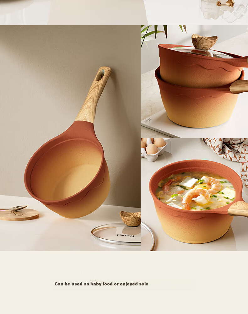 Amercook Clay Milk Pot Non-Stick Baby Food Pot Instant Noodle and Porridge Cooking Pot Amir Pot for Home Induction Cooker and Gas Stove 7