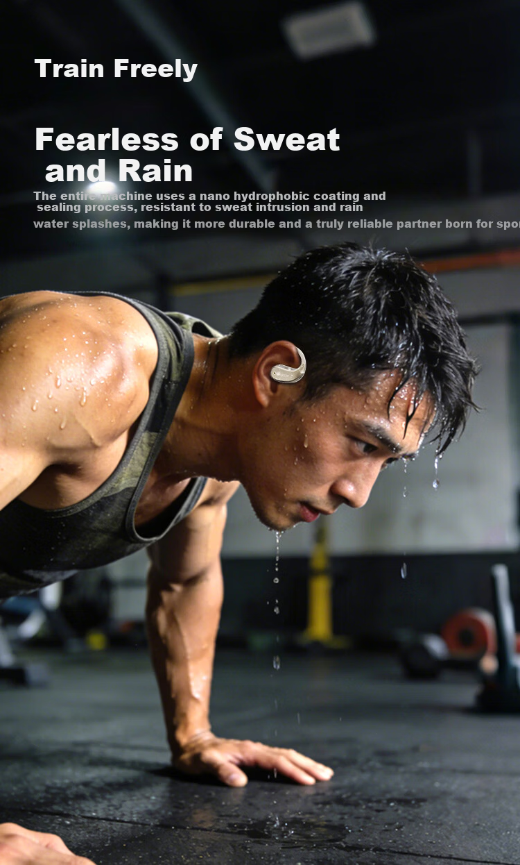 ENKOR EW23 Bluetooth Earphones Open-Ear True Wireless Sports Running Fitness Cycling Noise-Cancelling Headset Compatible with Apple Huawei Xiaomi Phones 6