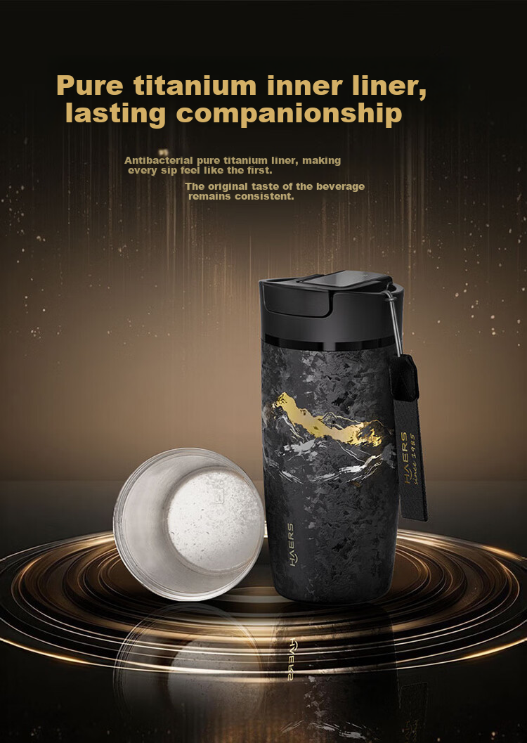HarmonyOS Smart Choice Pure Titanium Star Flash Insulated Smart Coffee Mug Portable Large Capacity Titanium Cup Gift for Men and Women 7