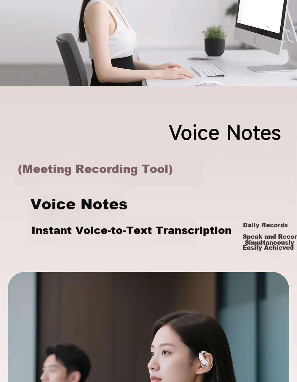 Newmine M17 Premium Sports Bluetooth Earphones Ear-Hook AI Translation Earbuds XiaoDu 5.0 Bone Conduction Wireless Bluetooth 6.0 Noise Cancelling Non-In-Ear Ink Black 5