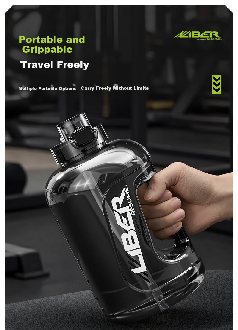 Chuida Huang Sports Fitness Ton-ton Large Capacity Plastic Cup Water Bottle Tritan Graduated Straw Outdoor Sports Water Bottle 6
