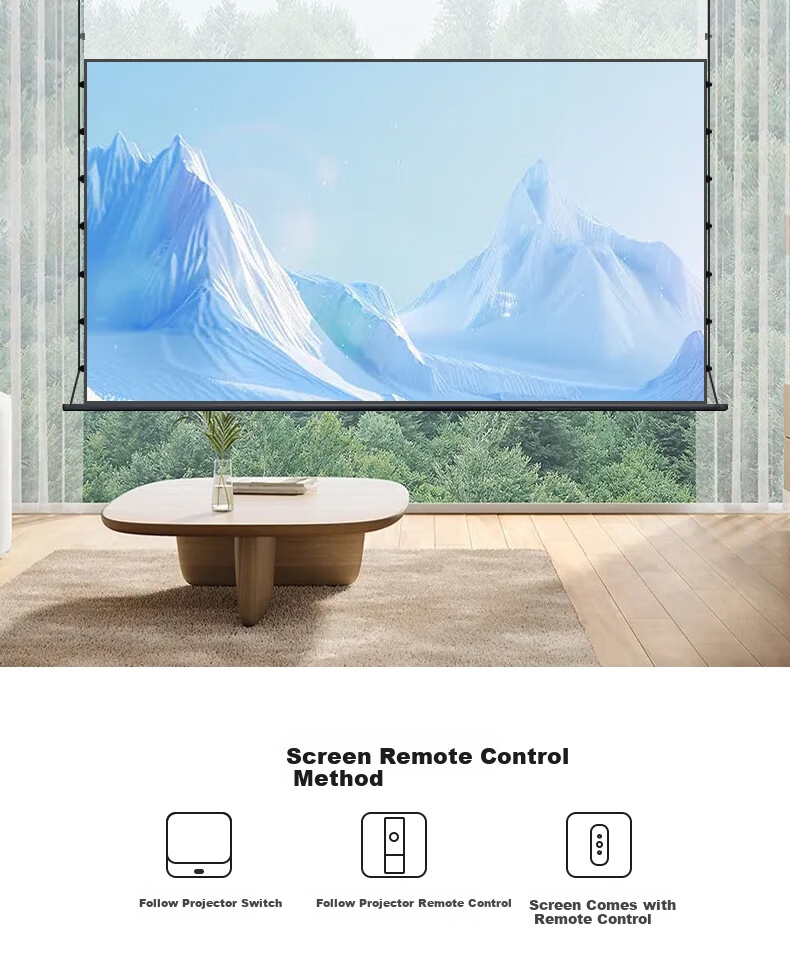 JINGMI 100-Inch Smart Photon Projection Screen - Floating Electric Pull-Line Screen, Ultra-White Brightness Enhancement FG1X, Automatic Lift, Home Office Laser Projector Screen 4