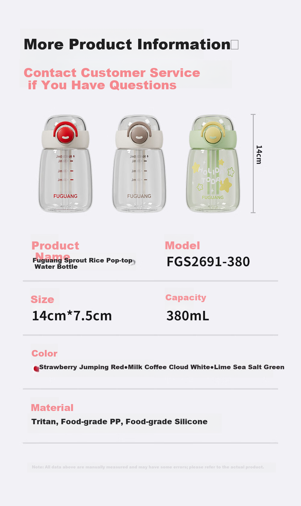 Fuguang Straw Cup 2026 New Summer High-Temperature Resistant Compact Portable Tritan Plastic Water Bottle for Women Men Students Children 10