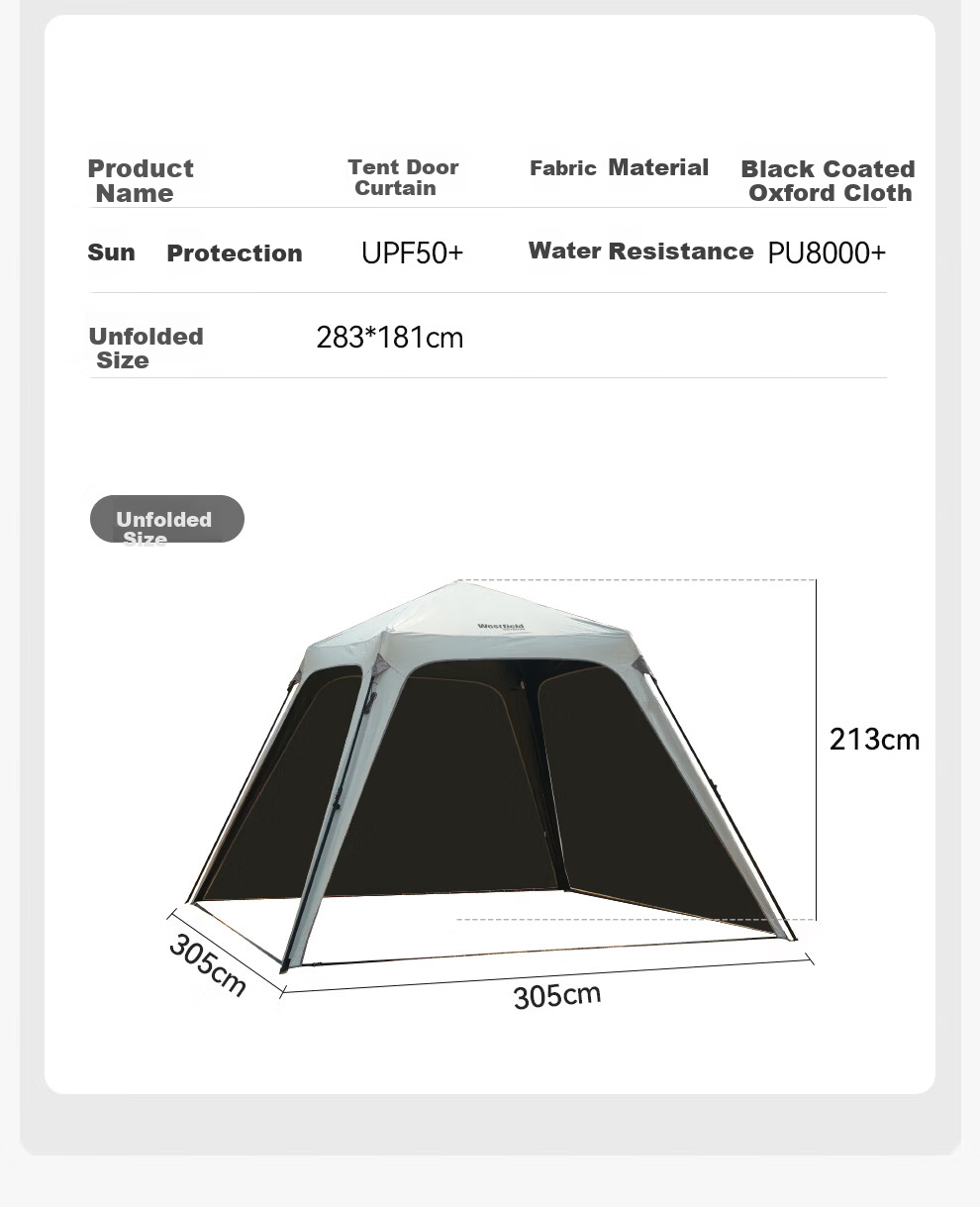 Westfield Outdoor Self-Standing Quick-Open Dome Canopy Tent for Camping, Park Picnic, Rainproof, Blackout Sunshade Shelter 15