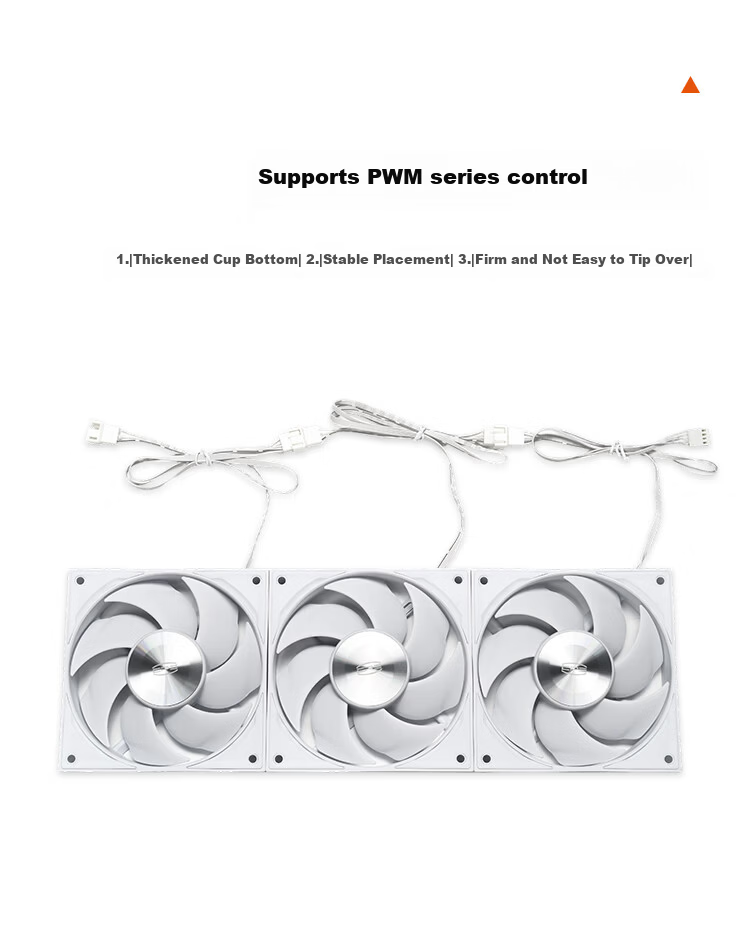 PCCOOLER Curved Blade F5T120 White 12cm Case Fan (PWM Daisy Chain/Double Ball Bearings/Includes 4 Locking Screws) 11