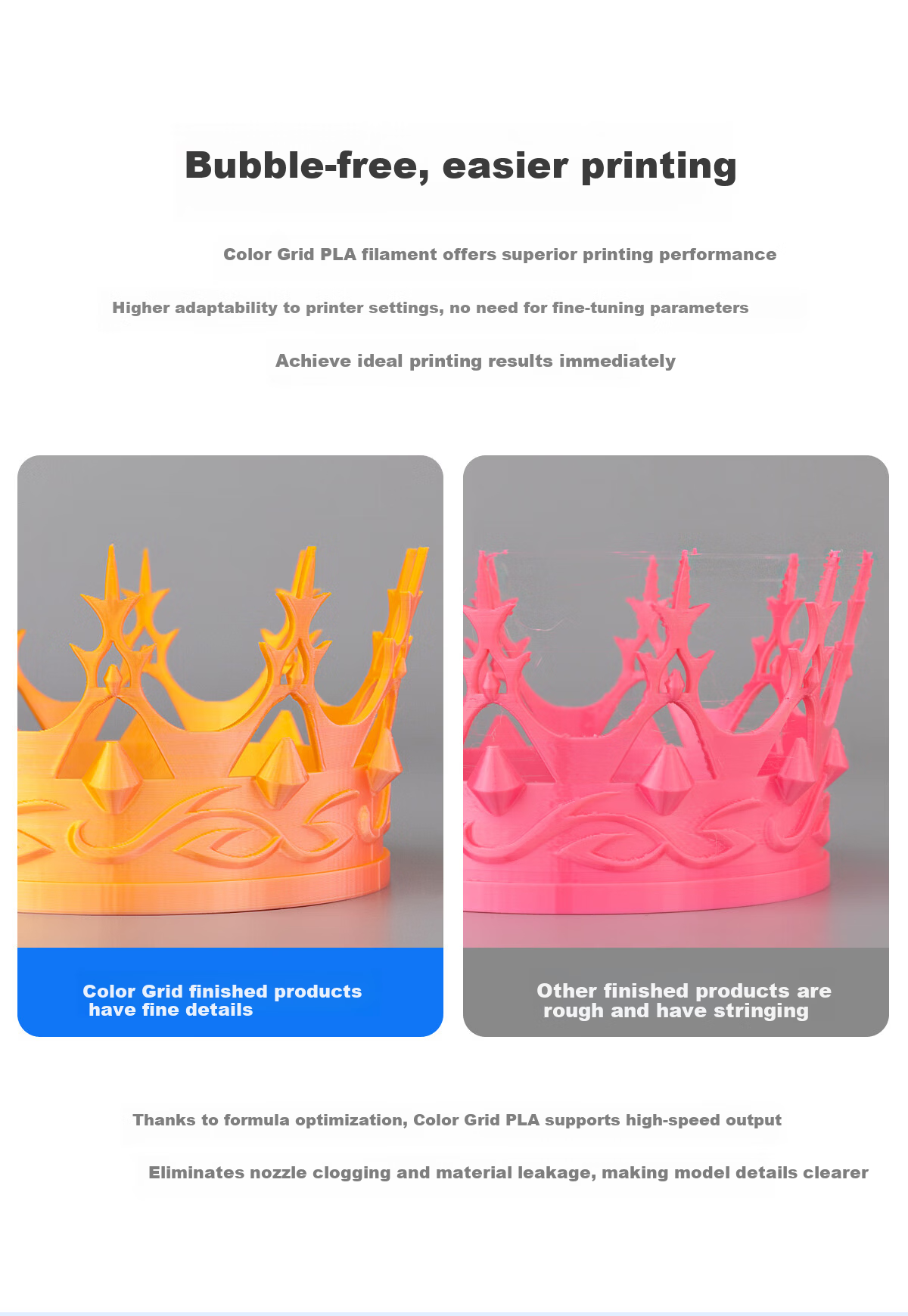Caige 3D Printing Filament Silk PLA Four-Color Gradient Silk Gloss Compatible with Taz, Creality, Elegoo, and Zongwei Cube Purple Blue Yellow Red 1kg 4