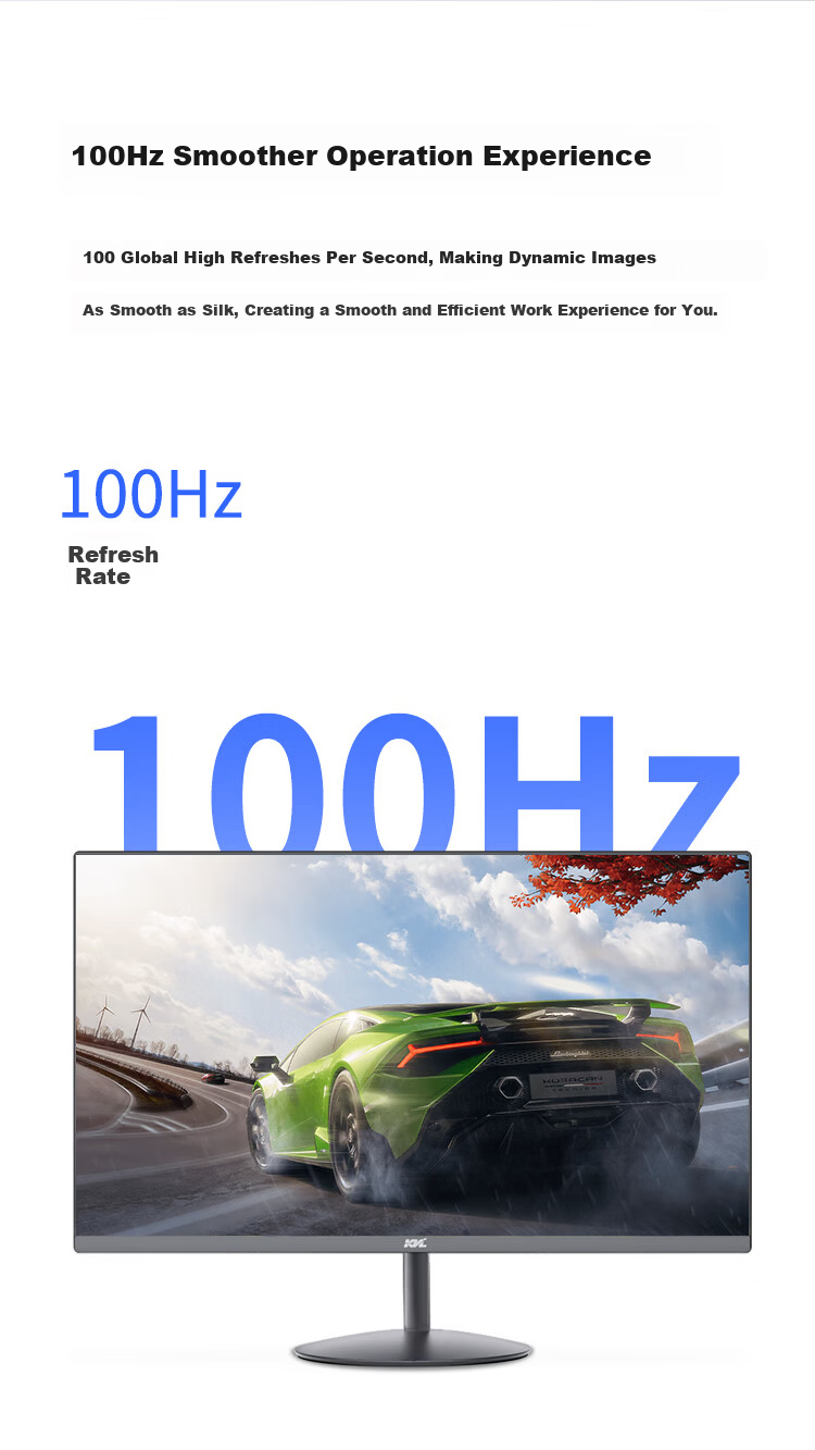 KVL 27-inch 2K Monitor 100Hz Office Home Use IPS Technology HD Low Blue Light Eye Protection Gaming Computer Display KV2740QI 3