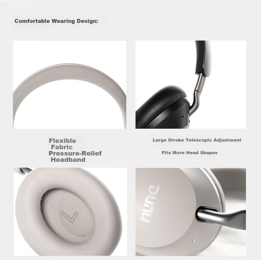 DUNU DBH 500 Over-Ear Wireless Bluetooth Headphones Active Noise Cancelling HiFi Dynamic Driver 3.5MM Single-End USB Wired Headphones for Mobile Phone Computer Tablet Bluetooth 5.4 Black 11