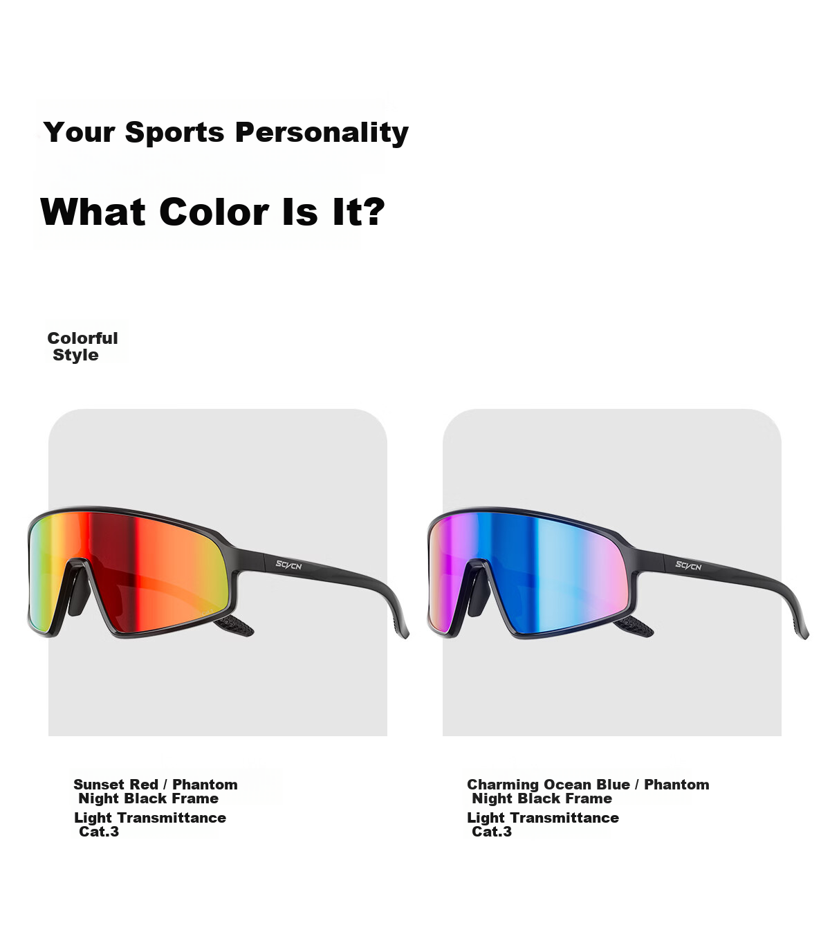 SCVCN Cycling Sunglasses Unisex Outdoor Sports Polarized Windproof Anti-Fog Day and Night Use 14