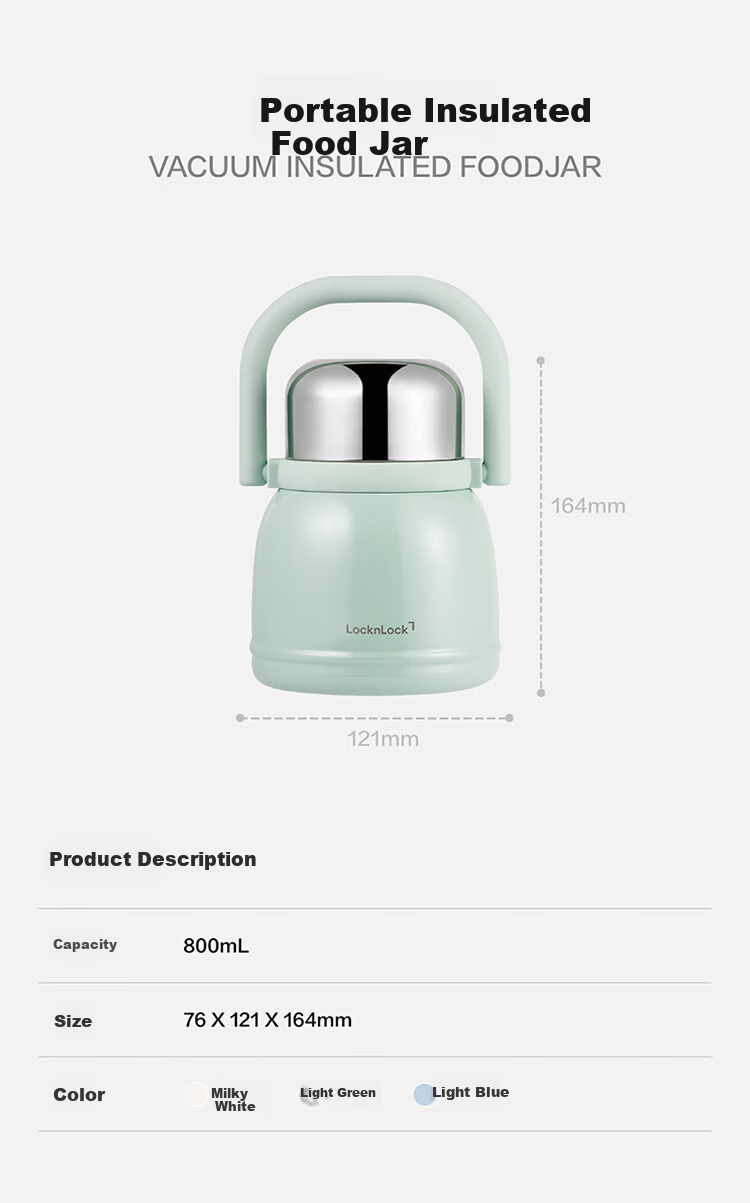 LOCK&LOCK 316L Stainless Steel Vacuum Insulated Food Jar Green 6
