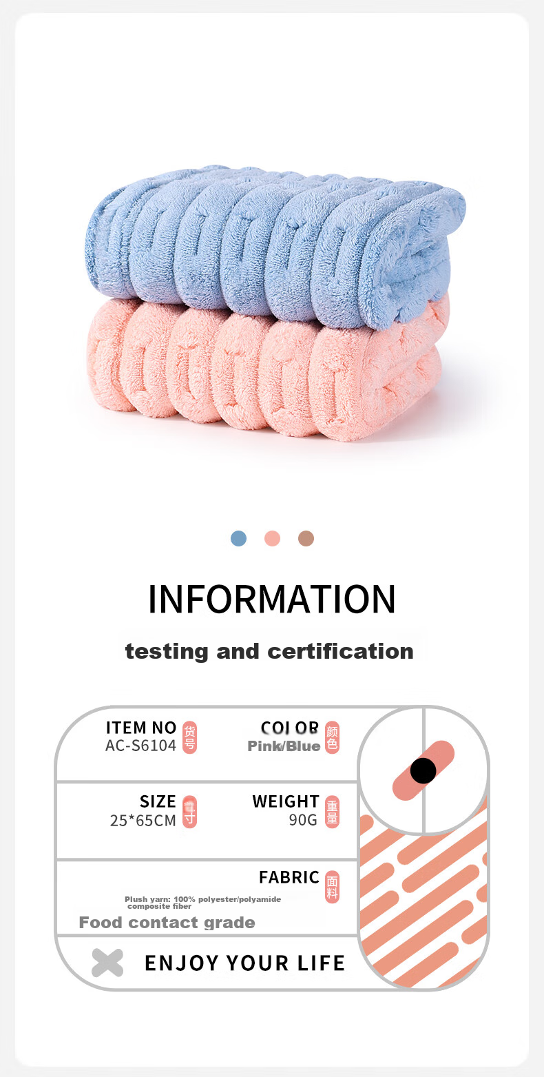 MINISO Women's Super Absorbent Quick-Dry Hair Band 7A Grade Antibacterial 2026 New Extra Large Thickened Turban Hair Band Blue White 4