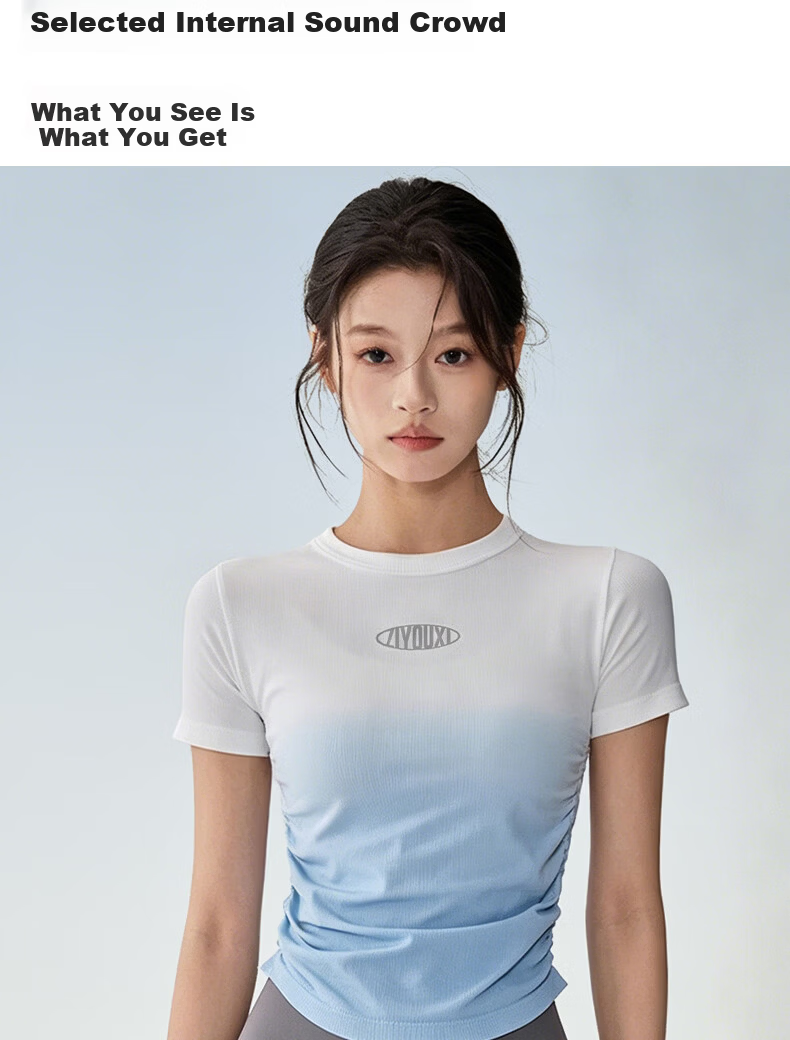 Women's Freedom Style Sports Top Spring Summer New Seamless Crew Neck T-Shirt Outdoor Running Fitness Short Sleeve Pilates Yoga Wear 11