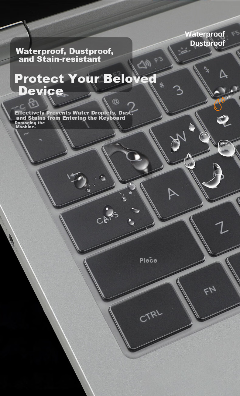 Jiasu Asus Vivobook 16/16SE 2026 Keyboard Cover Soft Silicone Invisible Fit Dustproof Silent Typing Keyboard Protector 2