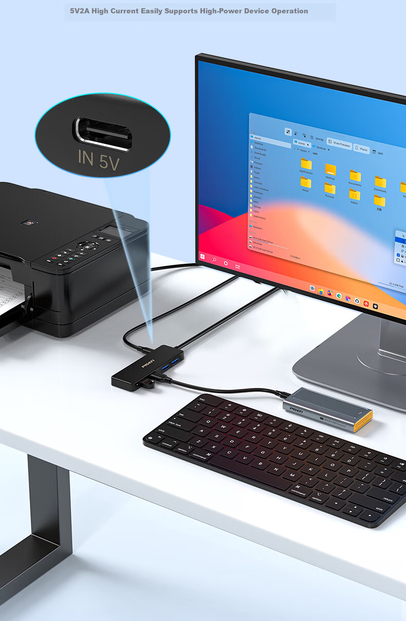 PISEN USB Hub Dock 10Gbps 4-Port High-Speed HUB Adapter for Apple MacBook and Tablet Converter 7