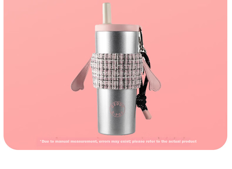 BEDDYBEAR Glowing Insulated Water Bottle for Women High-Value Portable Straw Cup Coffee Tea Student Cup 580ML Galaxy 11
