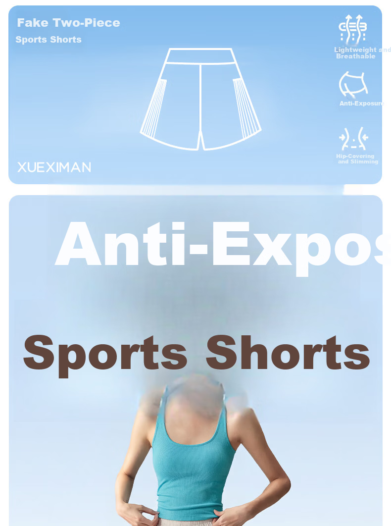 Xueqiman Women's Loose Sports Shorts Summer Anti-Exposure Running 2026 New Three-Quarter Pilates Fitness Pants 1