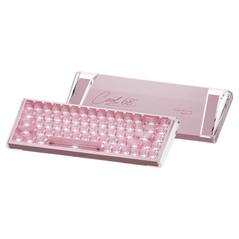 DAREU COOL68 Magnetic Switch Keyboard RT Gaming Mechanical Keyboard 8K Polling Rate Hot-Swappable RGB Dual-Drive Lightbox Valorant 68-Key Layout COOL68 Crystal Pink