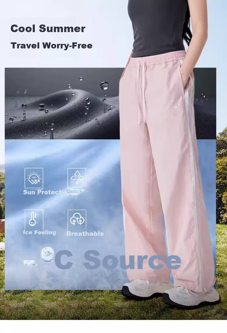CAMEL Outdoor Sun Protection Straight-Leg Pants 2026 Spring Summer New Women's Moisture-Wicking Quick-Dry Lightweight Breathable Trousers 8171 2