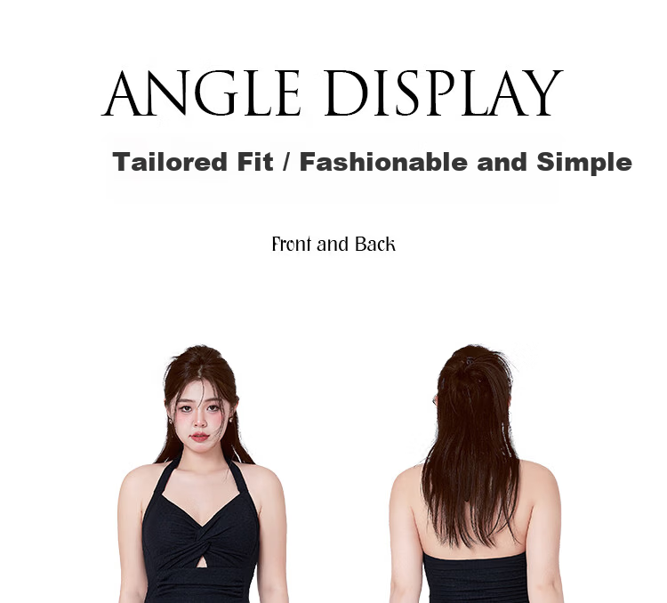 Agliondy Plus Size Women's One-Piece Swimsuit Waist-Slimming Figure-Flattering Classic Black M 4