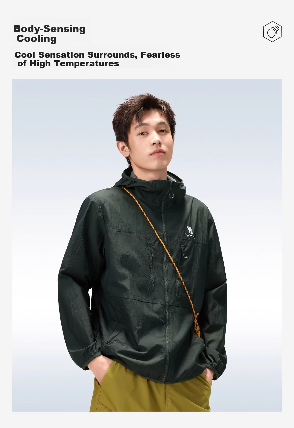 CAMEL Outdoor Sun Protection Jacket 2026 Spring Summer New Men's Breathable UV Protection Water-Repellent Sports Coat O018 7