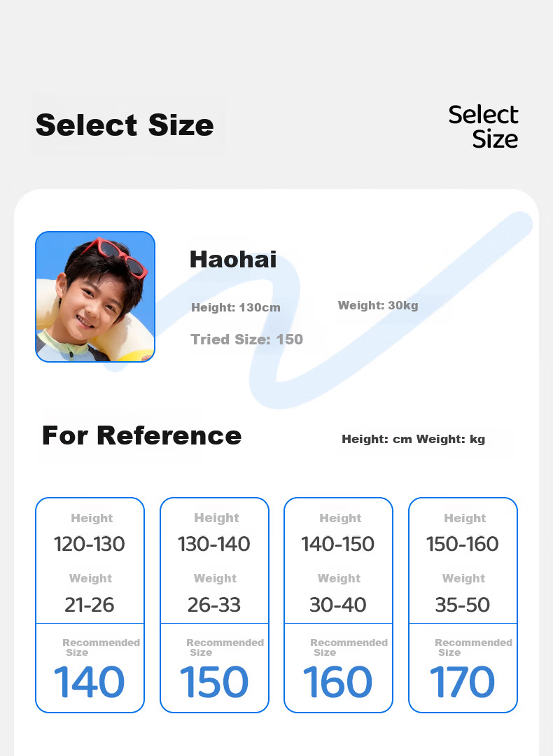 LI-NING Kids Two-Piece Long Sleeve Rash Guard and Pants Swimwear Sun Protection Boys Surfing Suit 8511 Blue Size 160 16