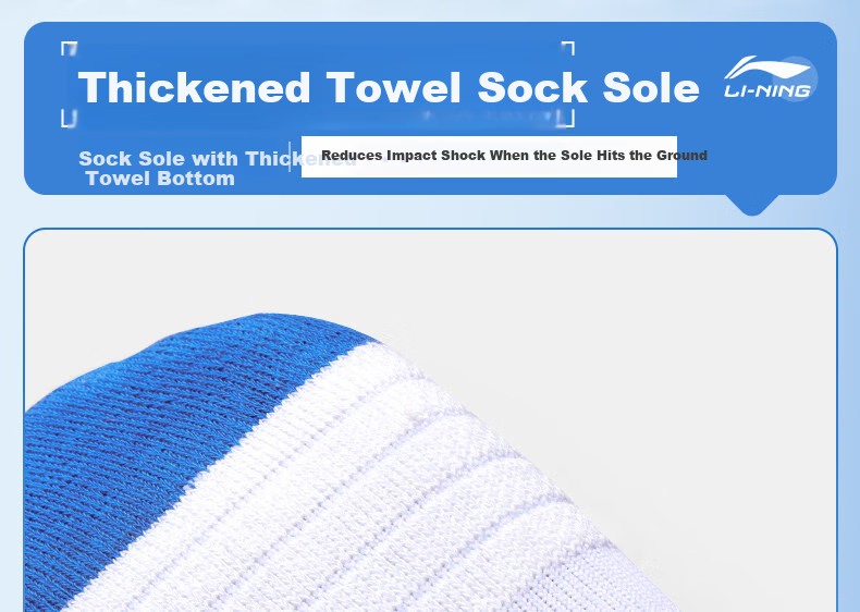 Li-Ning Football Socks Long Tube Adult Children Thickened Towel Bottom Professional Training Competition Non-Slip Breathable Socks Black S 7