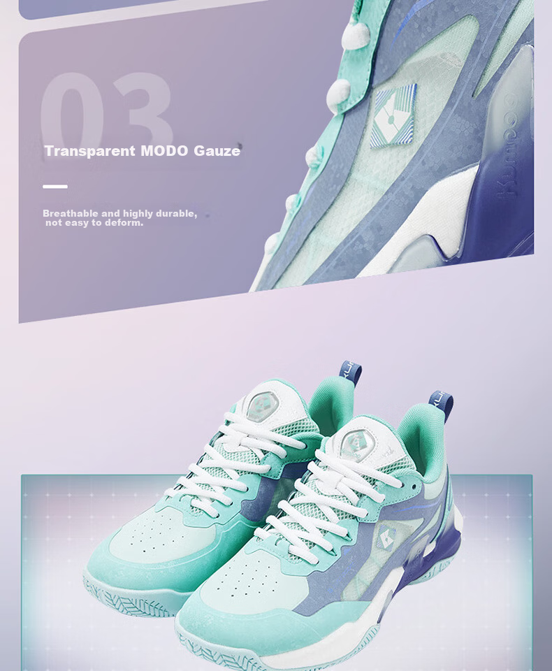 KUMPOO Badminton Shoes Anti-Twist Non-Slip Shock Absorption Competition Sports Shoes G76PRO Dolphin Blue Size 35 13